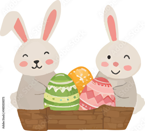 Happy easter day clipart vector design 