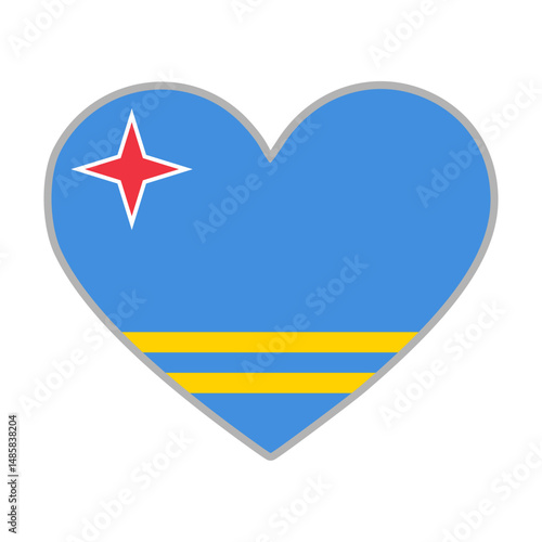 Free Download Aruba flag. Aruba love flag. Aruba flag in heart shape. Love symbol. Vector illustration - GFXLoad