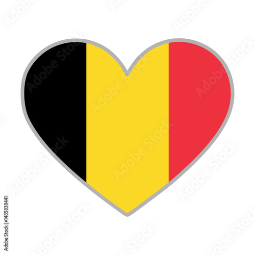 Free Download Belgium flag. Belgium love flag. Belgium flag in heart shape. Love symbol. Vector illustration - GFXLoad