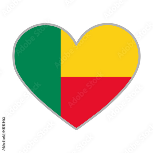 Free Download Benin flag. Benin love flag. Benin flag in heart shape. Love symbol. Vector illustration - GFXLoad