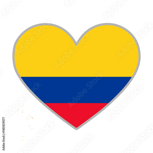 Colombia flag. Colombia love flag. Colombia flag in heart shape. Love symbol. Vector illustration Free Download Colombia flag. Colombia love flag. Colombia flag in heart shape. Love symbol. Vector illustration - GFXLoad