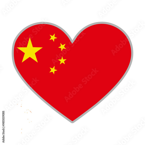 Free Download China flag. China love flag. China flag in heart shape. Love symbol. Vector illustration - GFXLoad