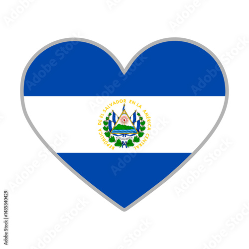 Free Download El Salvador flag. El Salvador love flag. El Salvador flag in heart shape. Love symbol. Vector illustration - GFXLoad