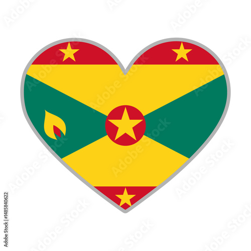 Grenada flag. Grenada love flag. Grenada flag in heart shape. Love symbol. Vector illustration