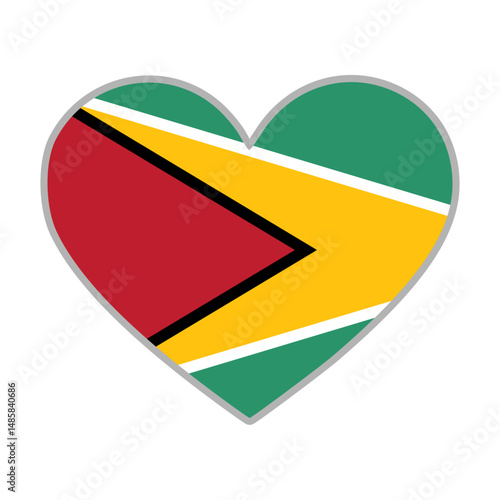 Guyana flag. Guyana love flag. Guyana flag in heart shape. Love symbol. Vector illustration Free Download Guyana flag. Guyana love flag. Guyana flag in heart shape. Love symbol. Vector illustration - GFXLoad