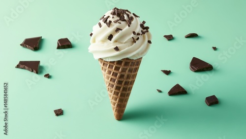 Wallpaper Mural Vanilla frozen yogurt cone with chocolate shavings Torontodigital.ca