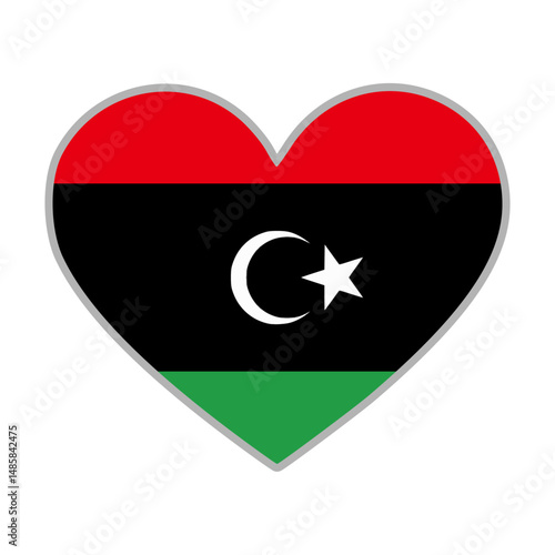 Free Download Libya flag. Libya love flag. Libya flag in heart shape. Love symbol. Vector illustration - GFXLoad