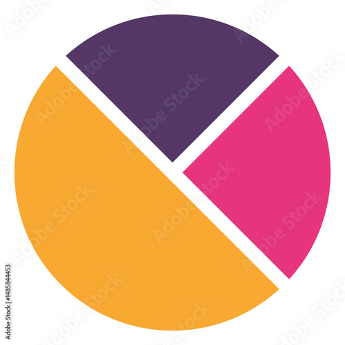 Flat colorful pie chart