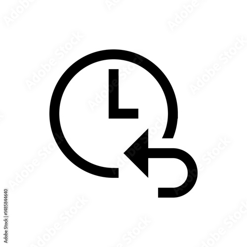 Clockwise arrow icon indicating time return or history with a circular clock face and arrow symbol