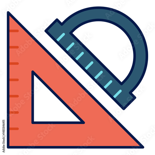 Triangle and protractor icon
