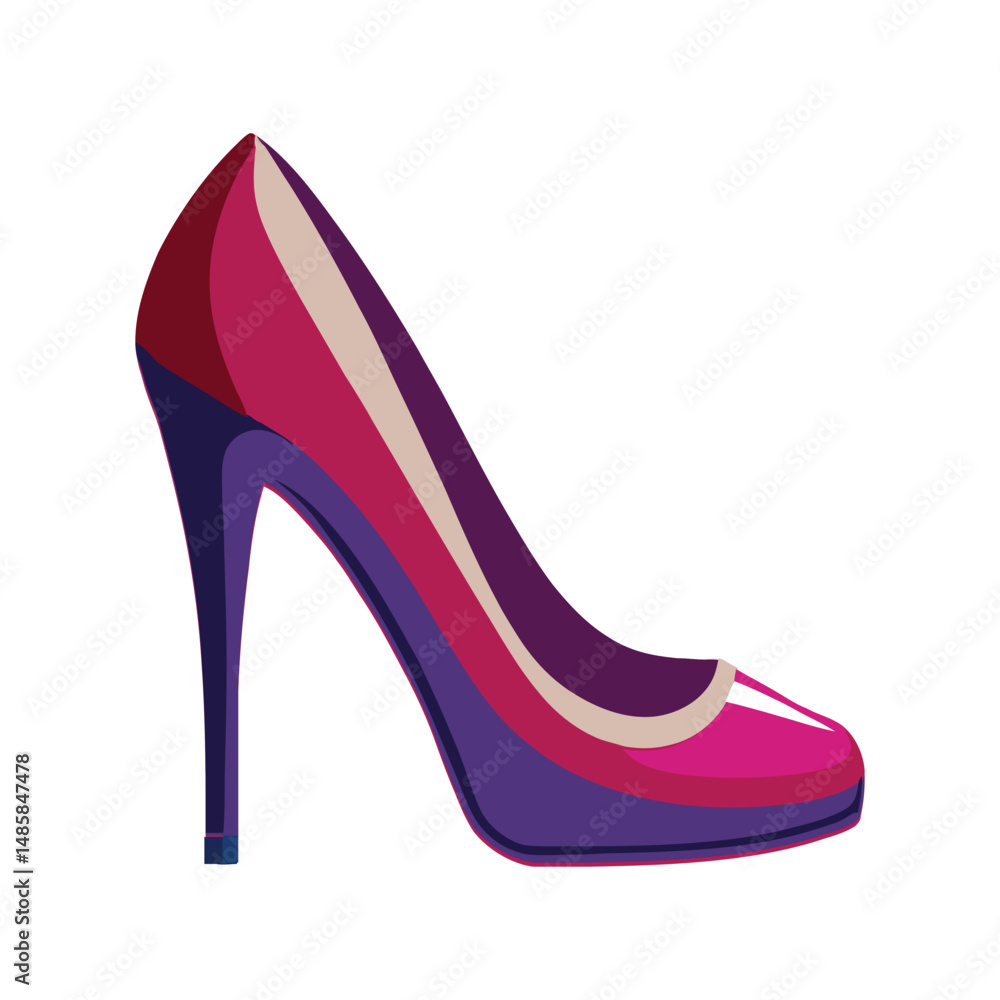 High heel vector illustration. Elegant stiletto shoe, fashionable women's footwear icon
High heel vector illustration. Elegant stiletto shoe, fashionable women's footwear icon