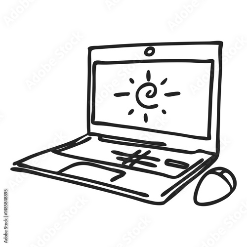 Notebook computer doodle