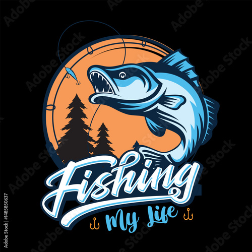 fishing my life t shirt design