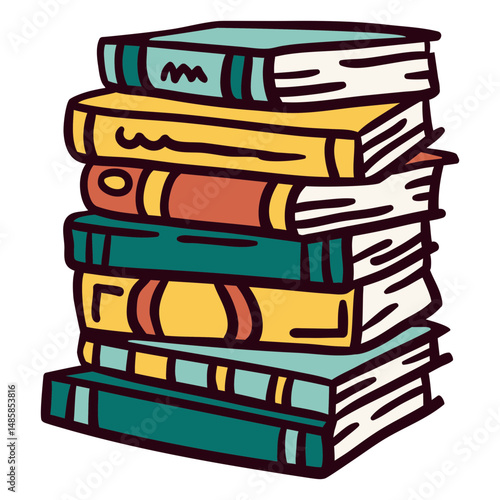 Pile of books illustration