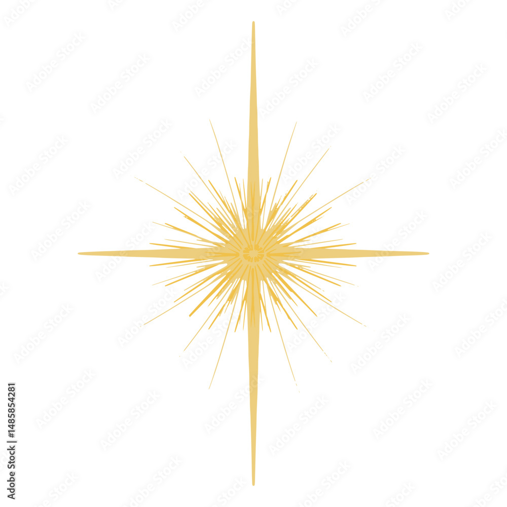 Fototapeta premium Star glowing flat