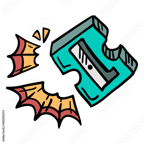 Pencil sharpener colorful illustration