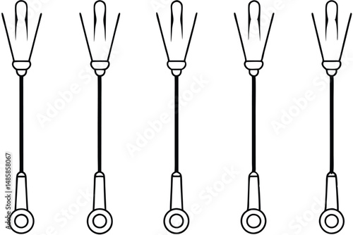 Doppler probes detect flow Line art