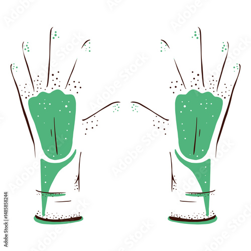 Lab gloves hand drawn