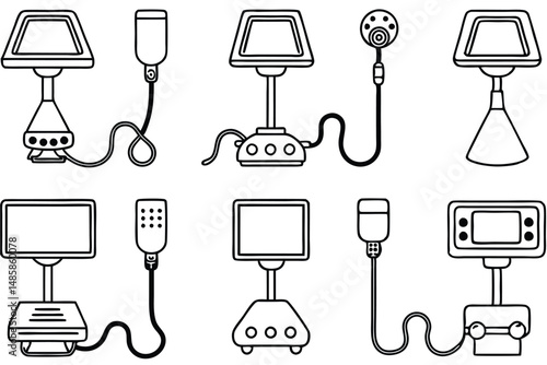 Doppler ultrasound pulse detection Line art