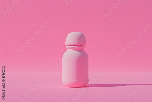 Pink monochrome bottle minimal studio shot