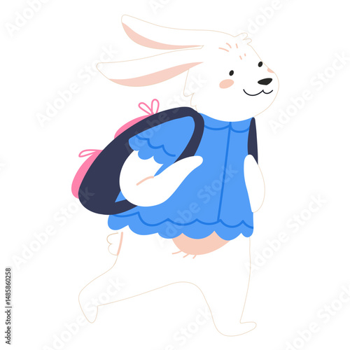 Bunny with backpack cute