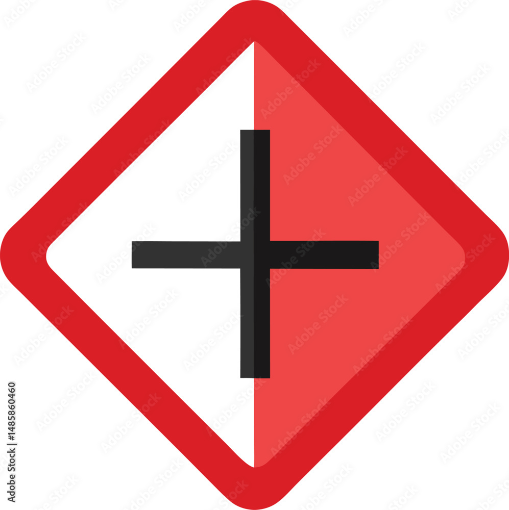Fototapeta premium road sign with cross