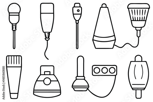 Doppler ultrasound heart function Line art