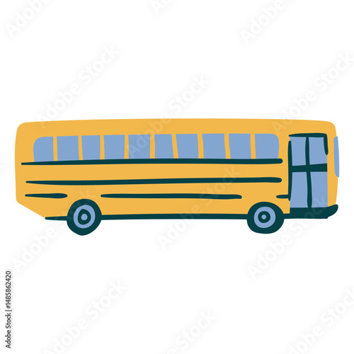 Simple school bus flat side