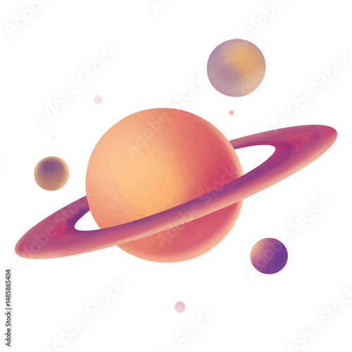 Saturn and its moons
