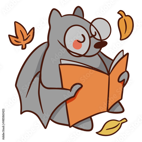 Cute bat color stroke reading