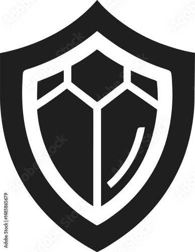 black shield with a shield