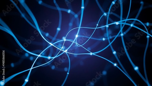 Abstract blue neural network connection background