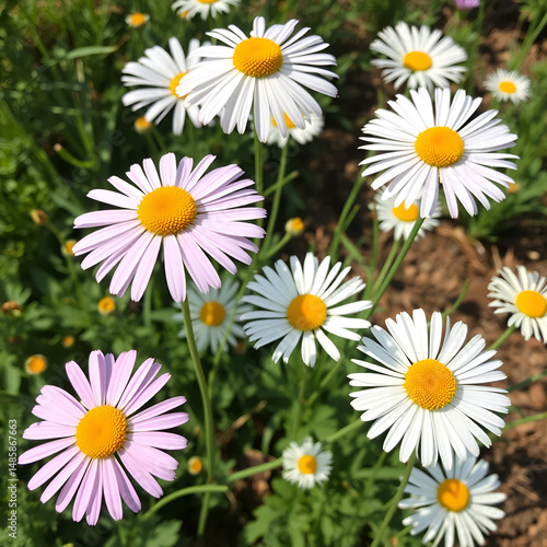 tau cross hand natural background garden daisies