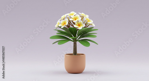 Wallpaper Mural Plumeria Flower Potted Plant Beautiful Tropical Blooms Home Decor Torontodigital.ca