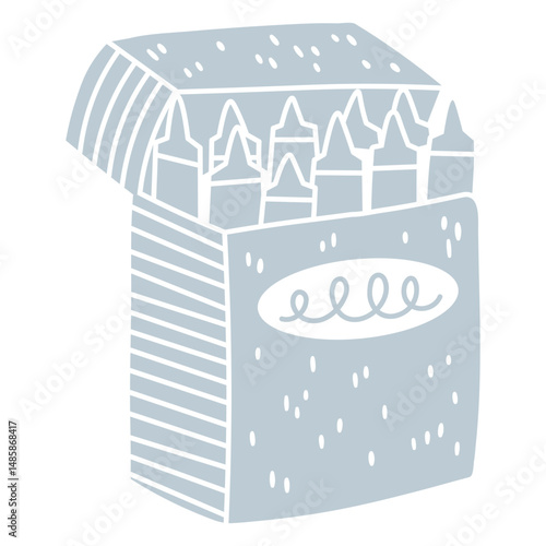 Playful crayon box illustration