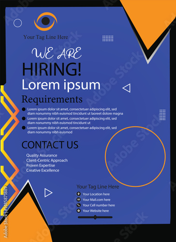 we are hiring social media poster design vectors templates
