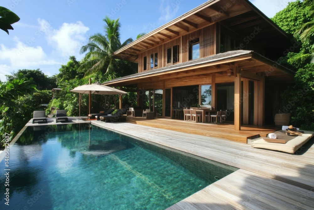 Fototapeta premium Luxurious Tropical Villa with Pool
