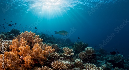 Wallpaper Mural Coral Reef with Sunlight Torontodigital.ca