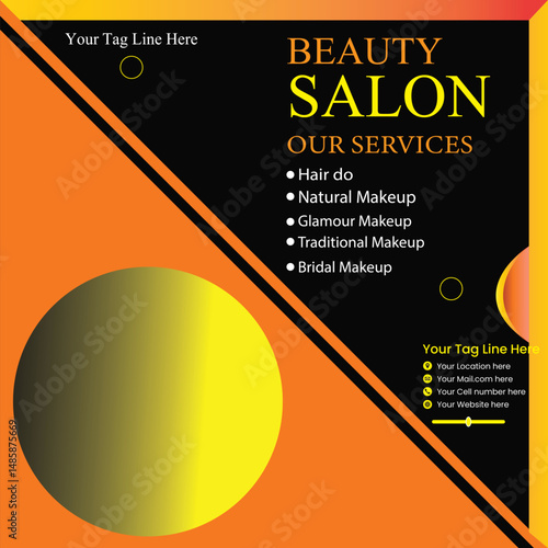 barber and beauty shop social media advertisement poster design vector templates