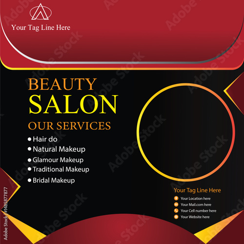 barber and beauty shop social media advertisement poster design vector templates