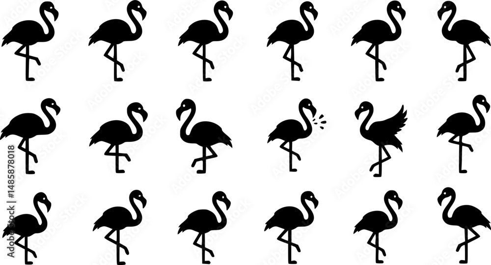 Obraz premium Flamingo Logo. Icon design. Template elements 
