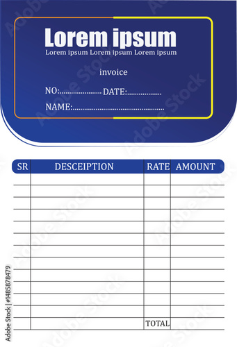 invoice forms design vector templates