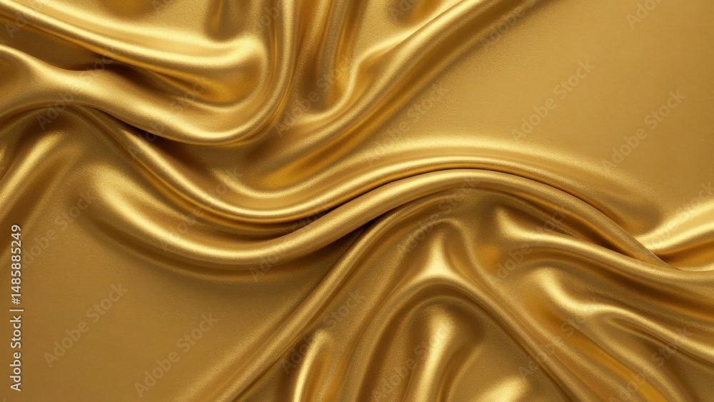 Obraz premium Golden satin background with smooth flowing texture
