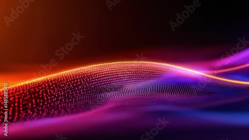 Abstract Colorful Wave Pattern with Smooth Curves in Vibrant Red, Orange and Purple Hues