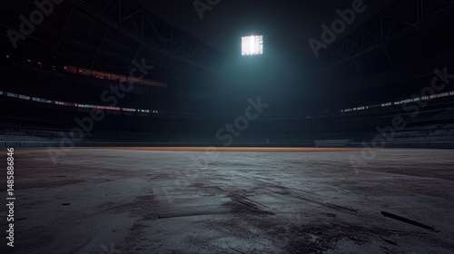 empty baseball stadium at night