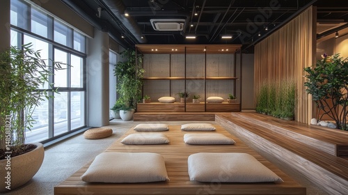 Wallpaper Mural serene modern office zen garden meditation space Torontodigital.ca