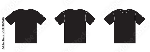 Black t shirt silhouette isolated on white background. T shirt icon vector illustration design. T-shirt icon. Simple flat, outline, solid style eps 10