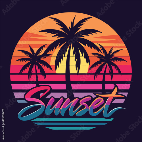 Wallpaper Mural tropical island with palm trees Torontodigital.ca