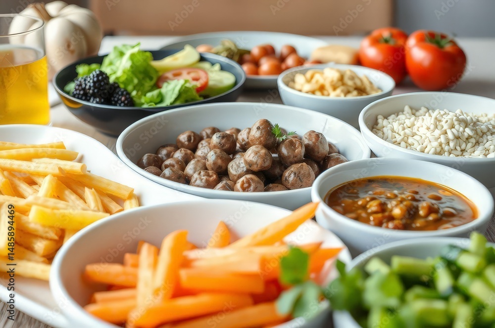 Assorted Food Spread on Table Assorted Food Spread on Table