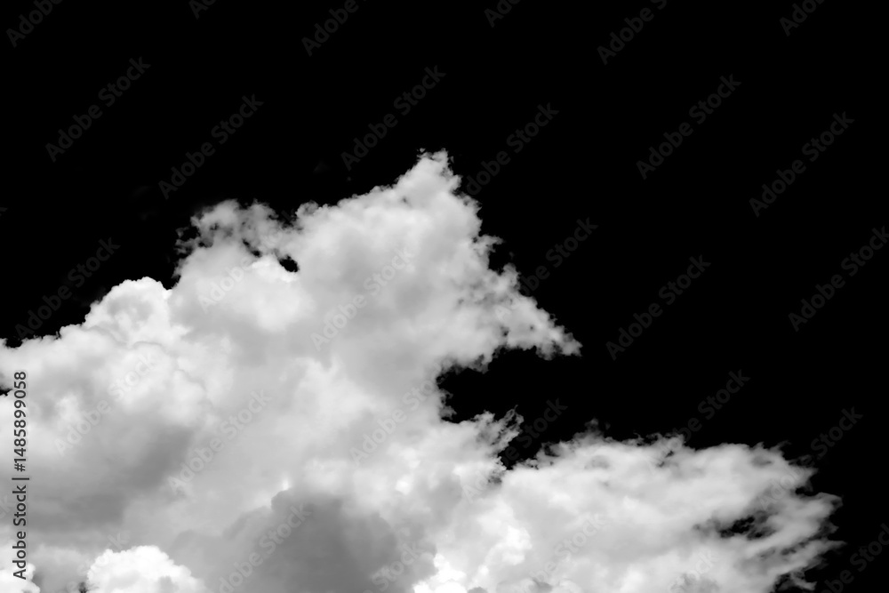 Set of white clouds or fog for design isolated on black background. Set of white clouds or fog for design isolated on black background.